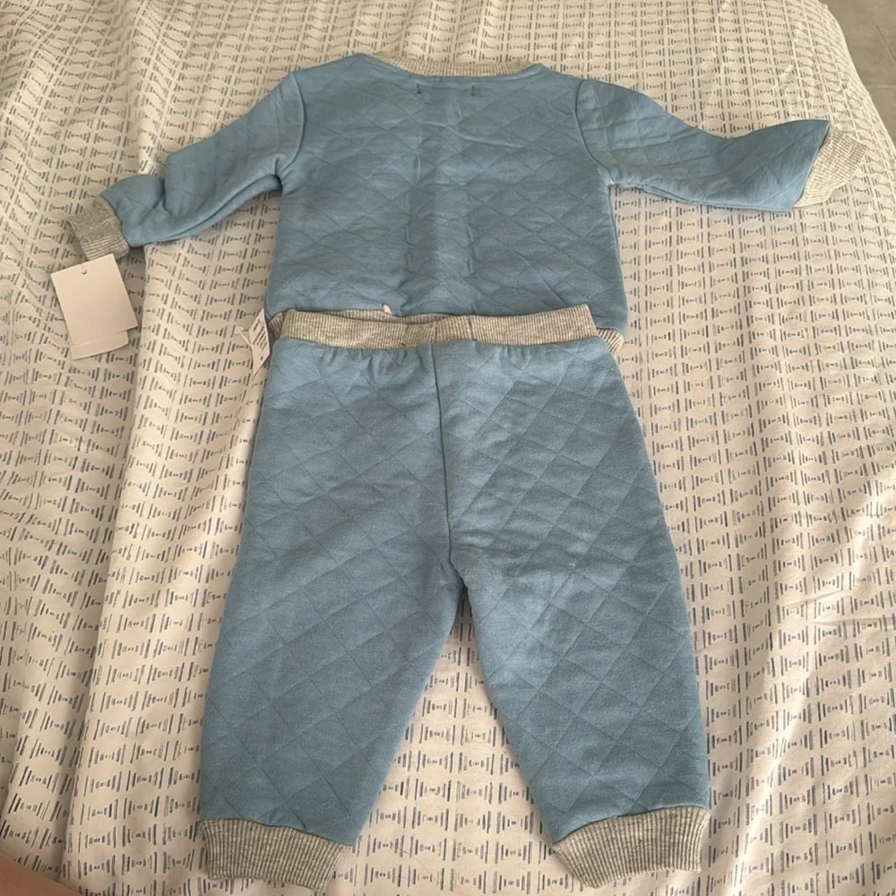 Blue Quilted Baby Outfit